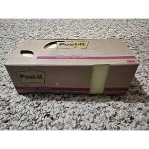 Post-it Recycled Super Sticky Notes 3"‎ x 3" Canary Collection 70 Sheet/Pad 12